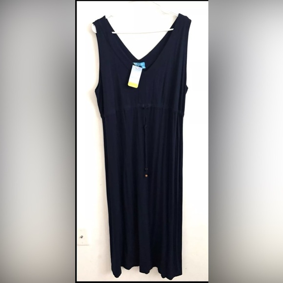 Fresh Produce Napa Beachcomber Maxi Dress XXL Dark Navy  South Beach Tie Front - Picture 4 of 10